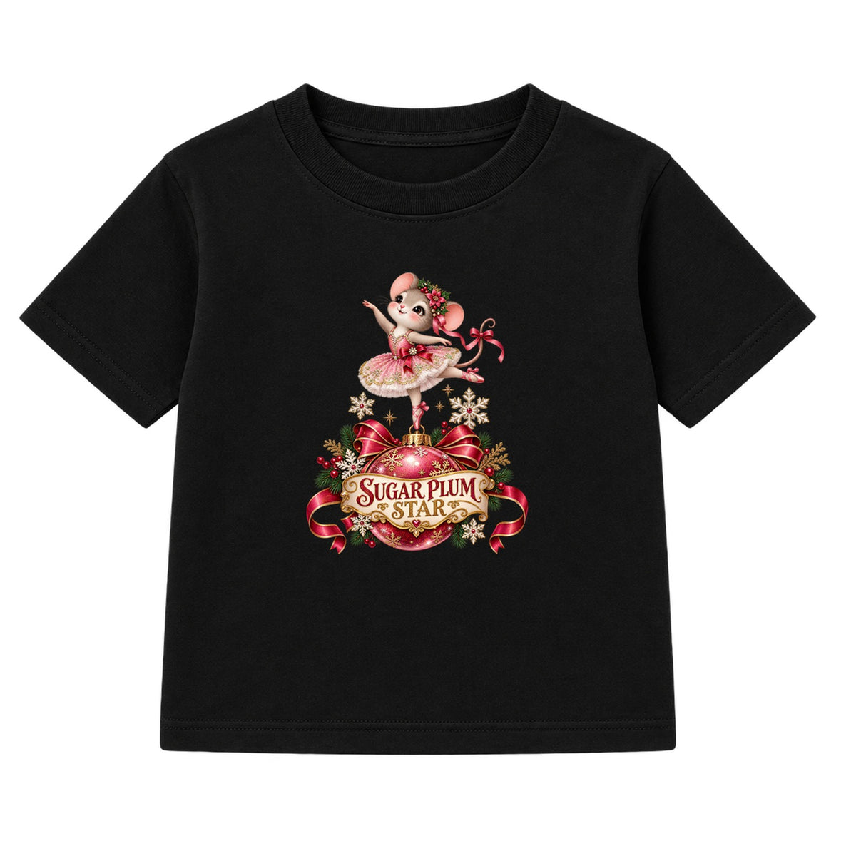 Sugar Plum Star kids Christmas t-shirt - Black