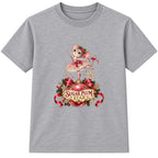 Sugar Plum Star kids Christmas t-shirt - Heather Grey