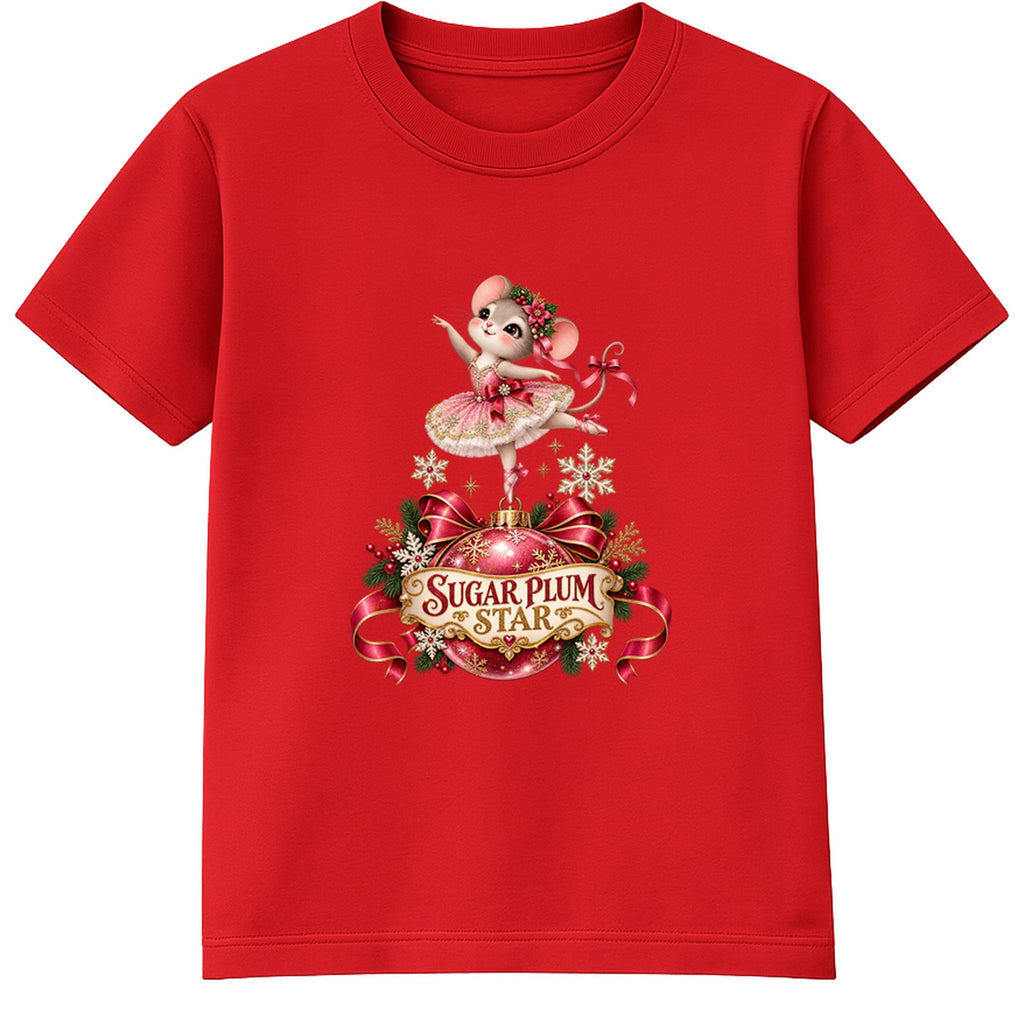 Sugar Plum Star kids Christmas t-shirt - Red