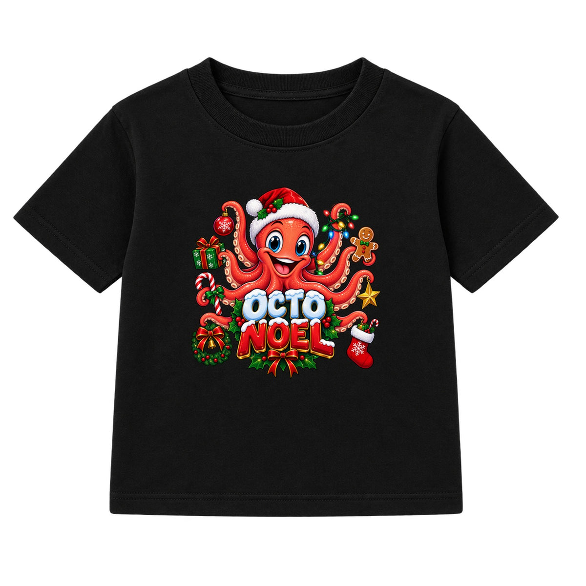 Octo Noel kids Christmas t-shirt - Black