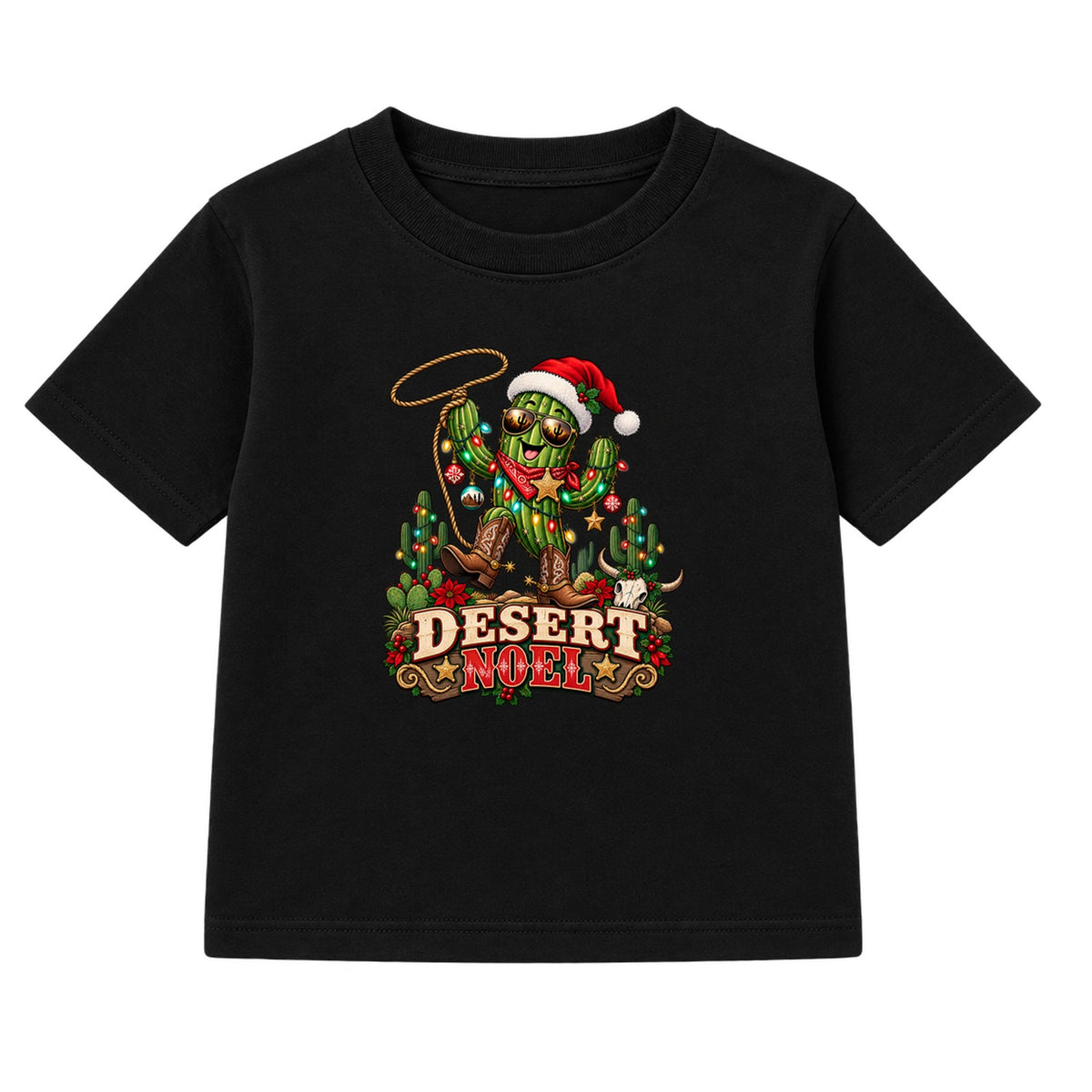 Desert Noel adult Christmas t-shirt - Black