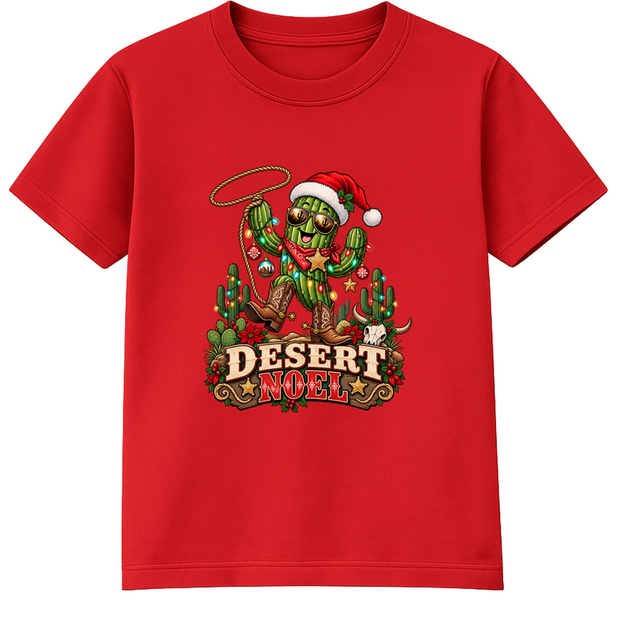 Desert Noel adult Christmas t-shirt - Red