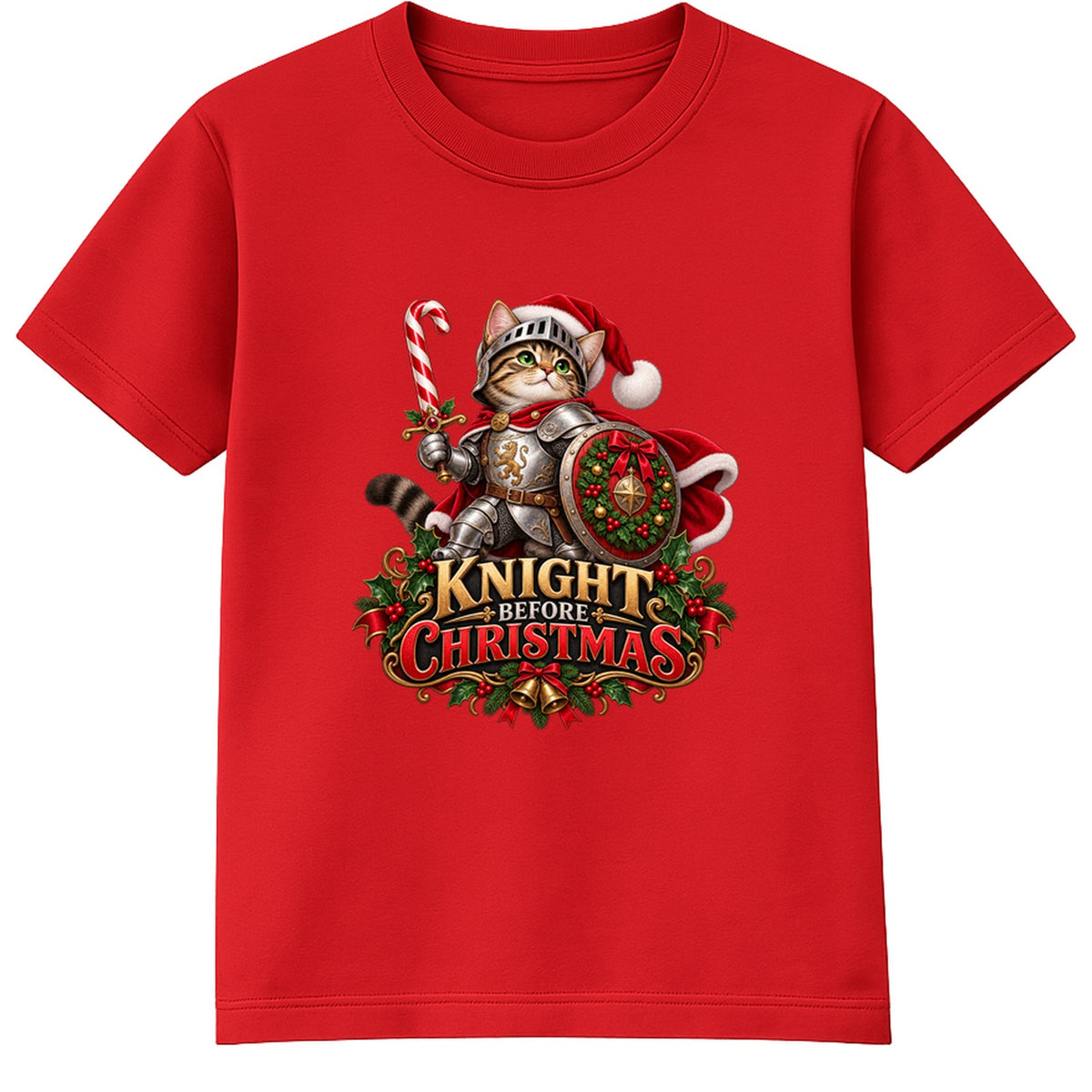 Knight Before Christmas adult Christmas t-shirt - Red