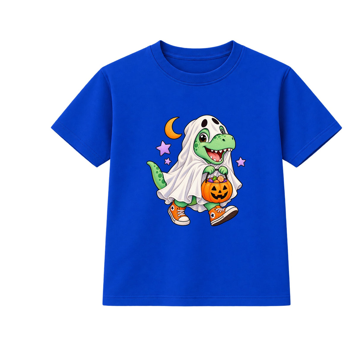 Ghost Dino kids Halloween t-shirt - Blue