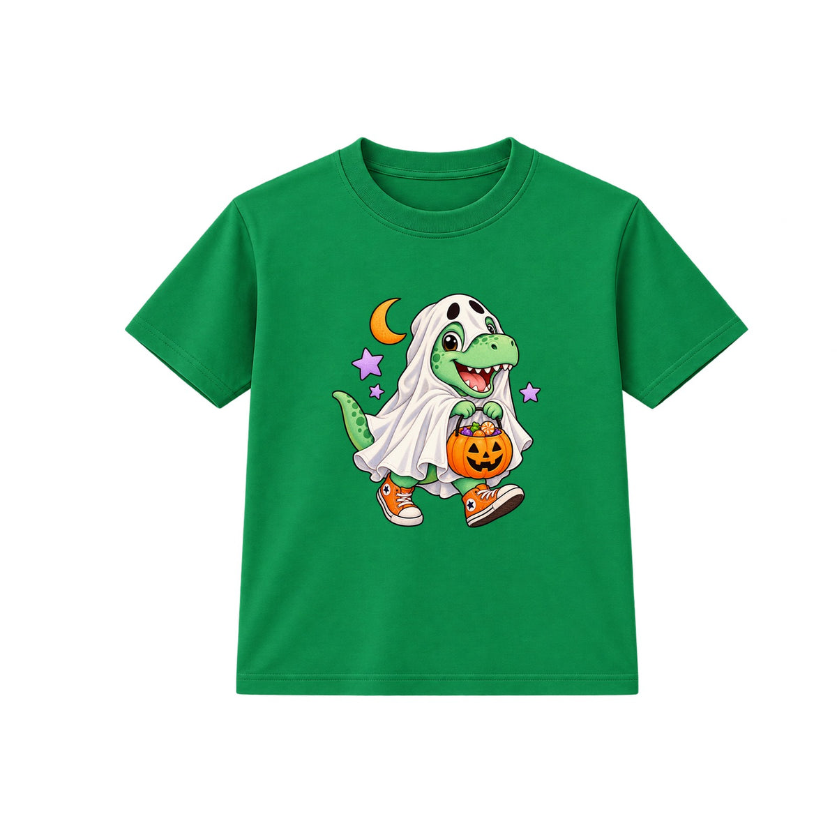 Ghost Dino kids Halloween t-shirt - Green