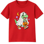 Ghost Dino kids Halloween t-shirt - Red