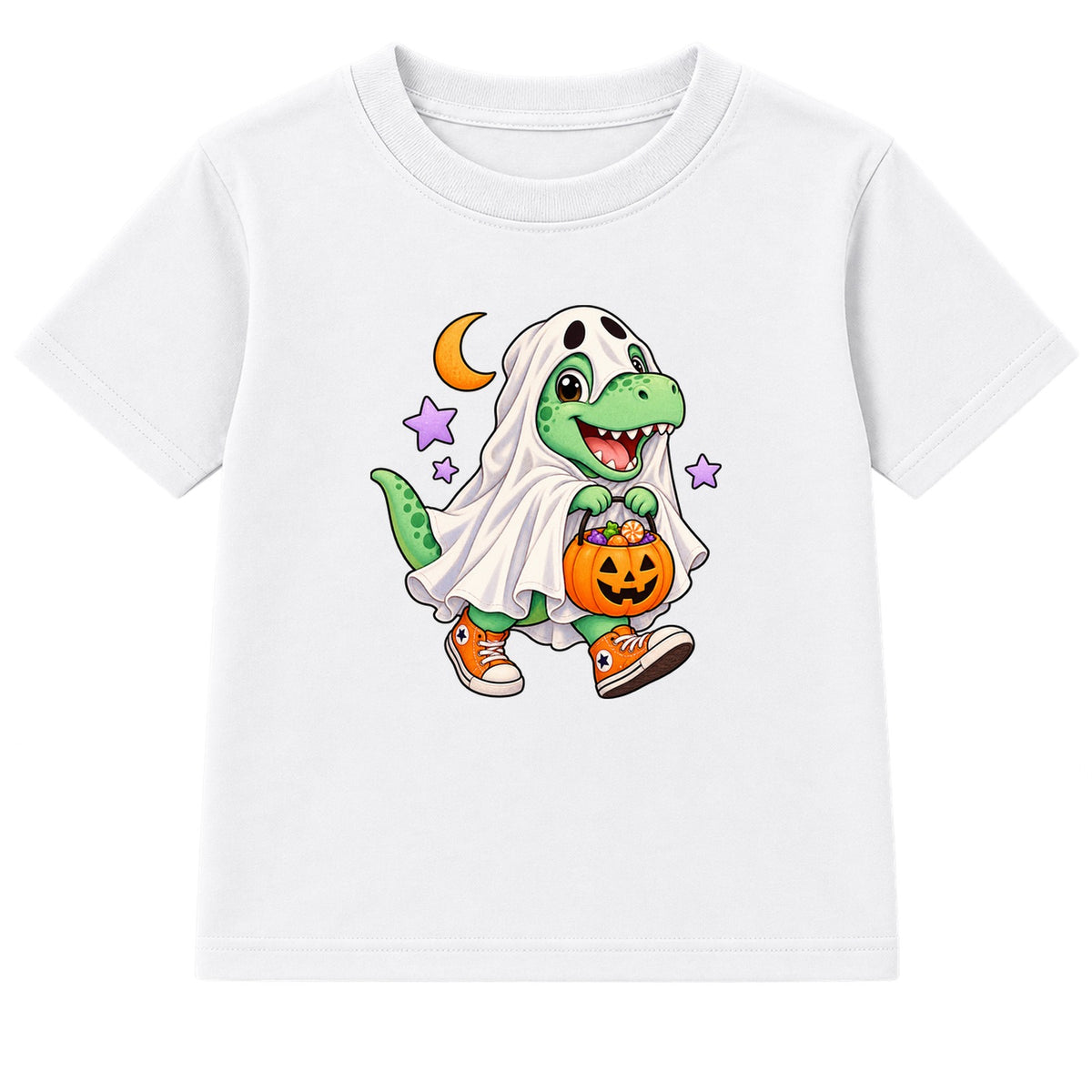 Ghost Dino kids Halloween t-shirt - White