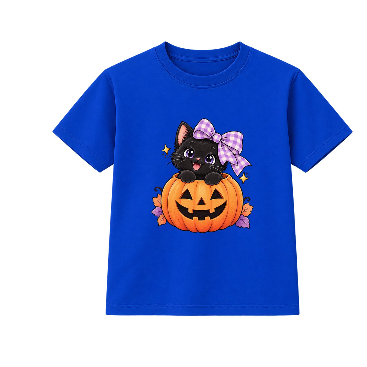 Pumpkin Kitten kids Halloween t-shirt - Blue