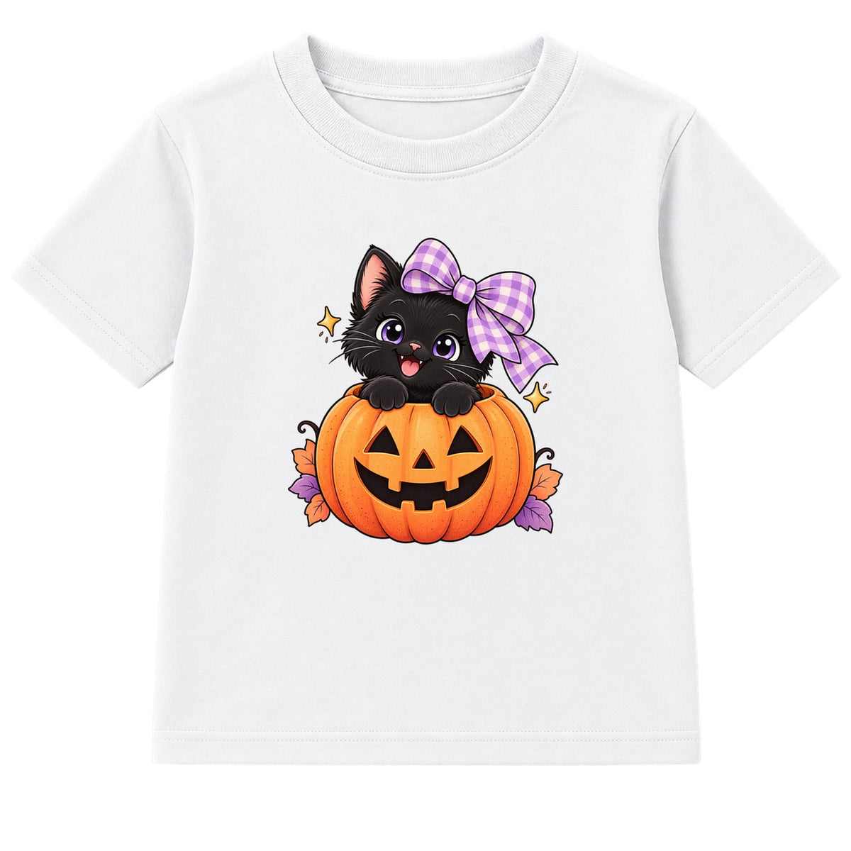 Pumpkin Kitten kids Halloween t-shirt - White