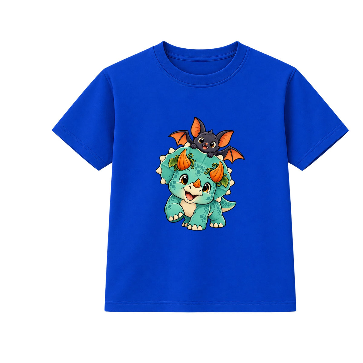 Pumpkin Triceratops kids Halloween t-shirt - Blue