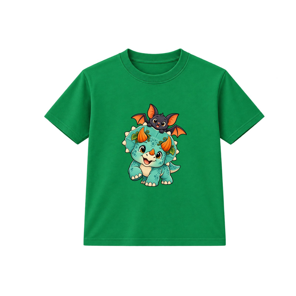 Pumpkin Triceratops kids Halloween t-shirt - Green