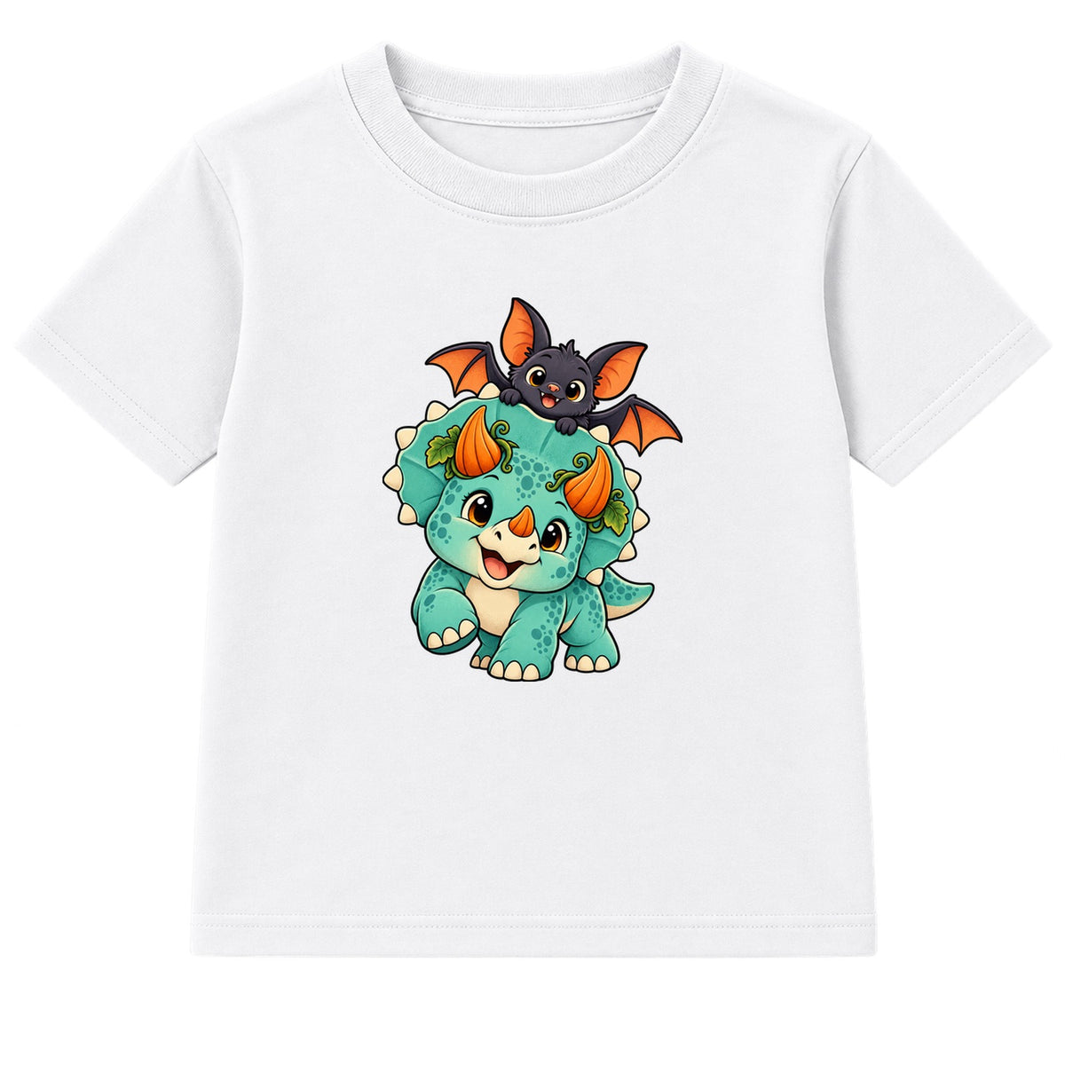 Pumpkin Triceratops kids Halloween t-shirt - White