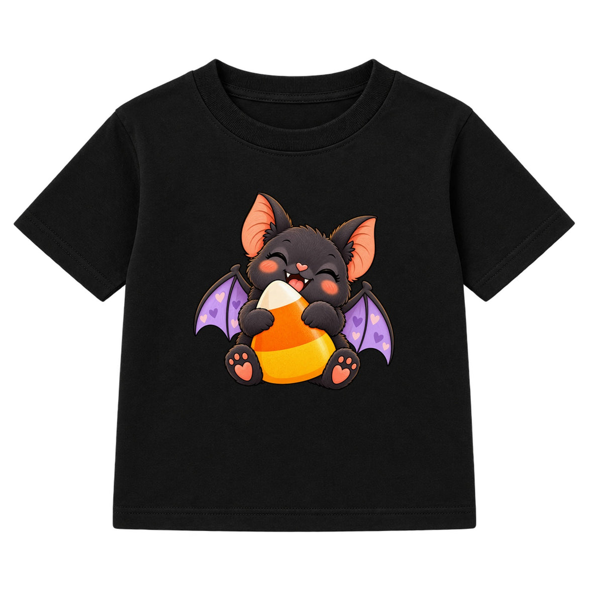 Candy Corn Bat kids Halloween t-shirt - Black