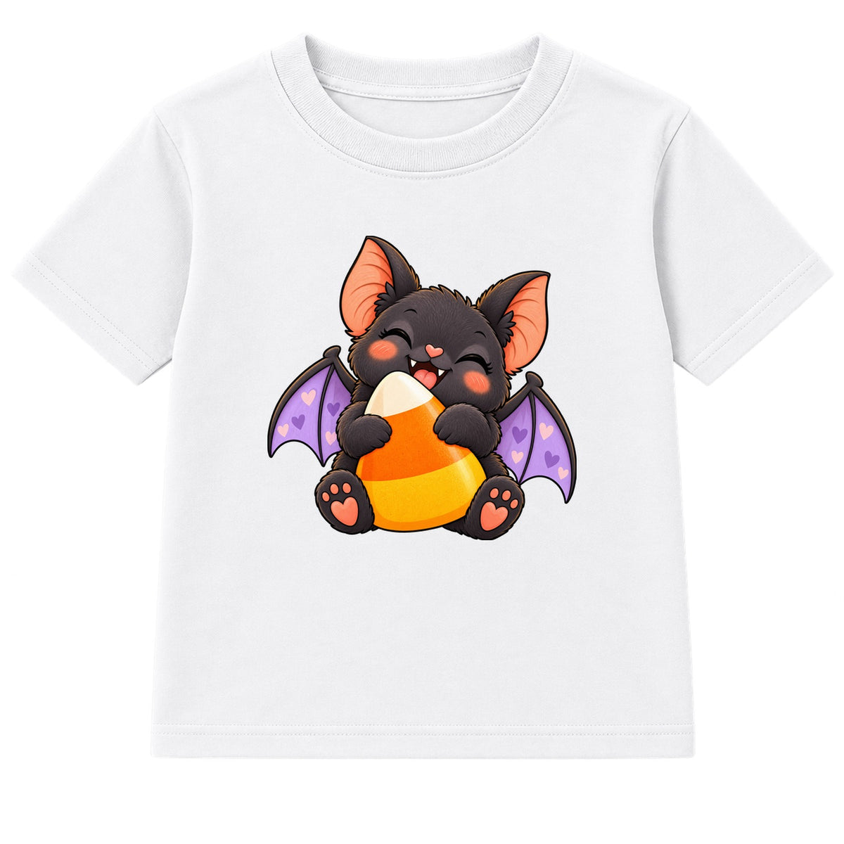 Candy Corn Bat kids Halloween t-shirt - White