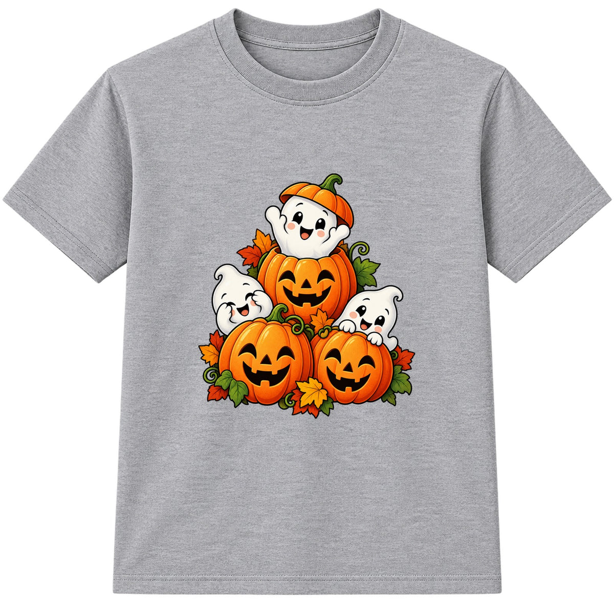 Ghost Stack kids Halloween t-shirt - Heather Grey