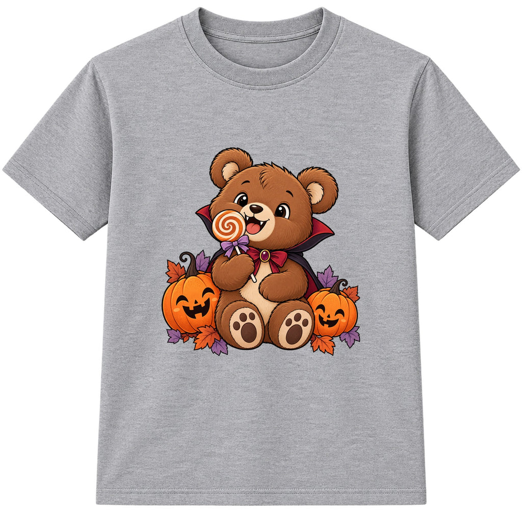 Vampire Bear kids Halloween t-shirt - Heather Grey