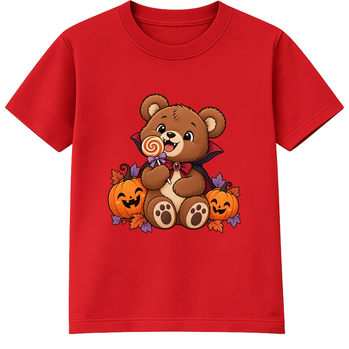 Vampire Bear kids Halloween t-shirt - Red