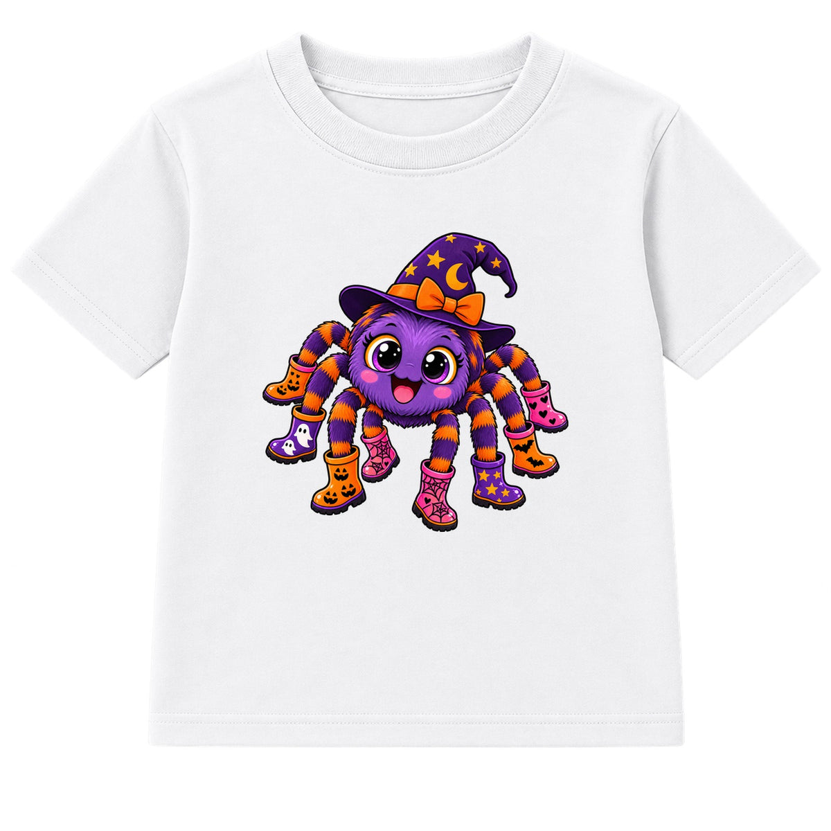 Spider In Wellies kids Halloween t-shirt - White