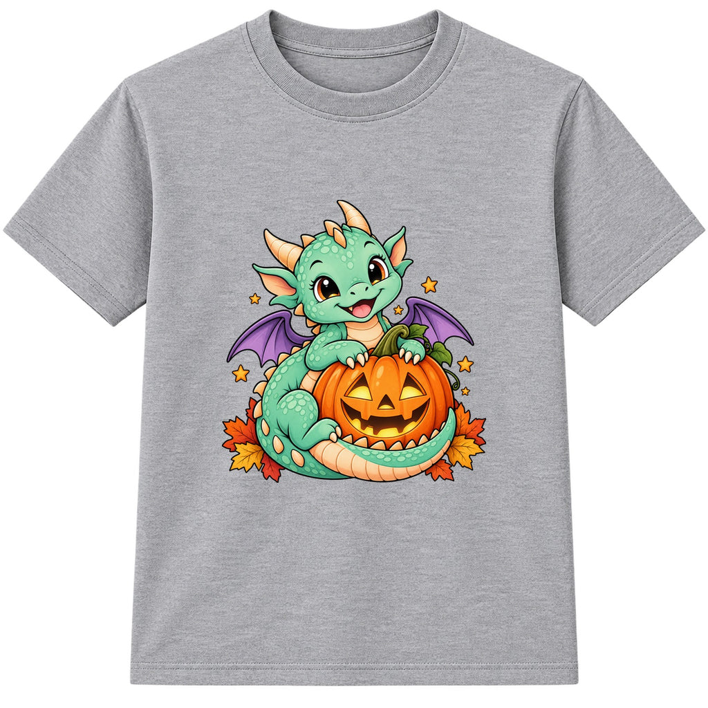 Dragon and Lantern kids Halloween t-shirt - Heather Grey