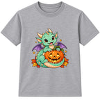 Dragon and Lantern kids Halloween t-shirt - Heather Grey