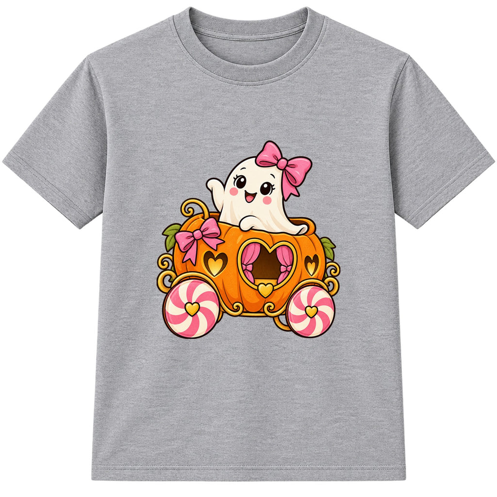 Bow Ghost kids Halloween t-shirt - Heather Grey
