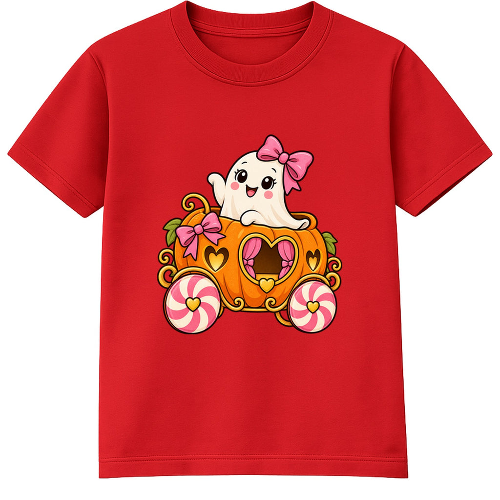 Bow Ghost kids Halloween t-shirt - Red
