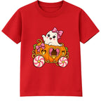 Bow Ghost kids Halloween t-shirt - Red