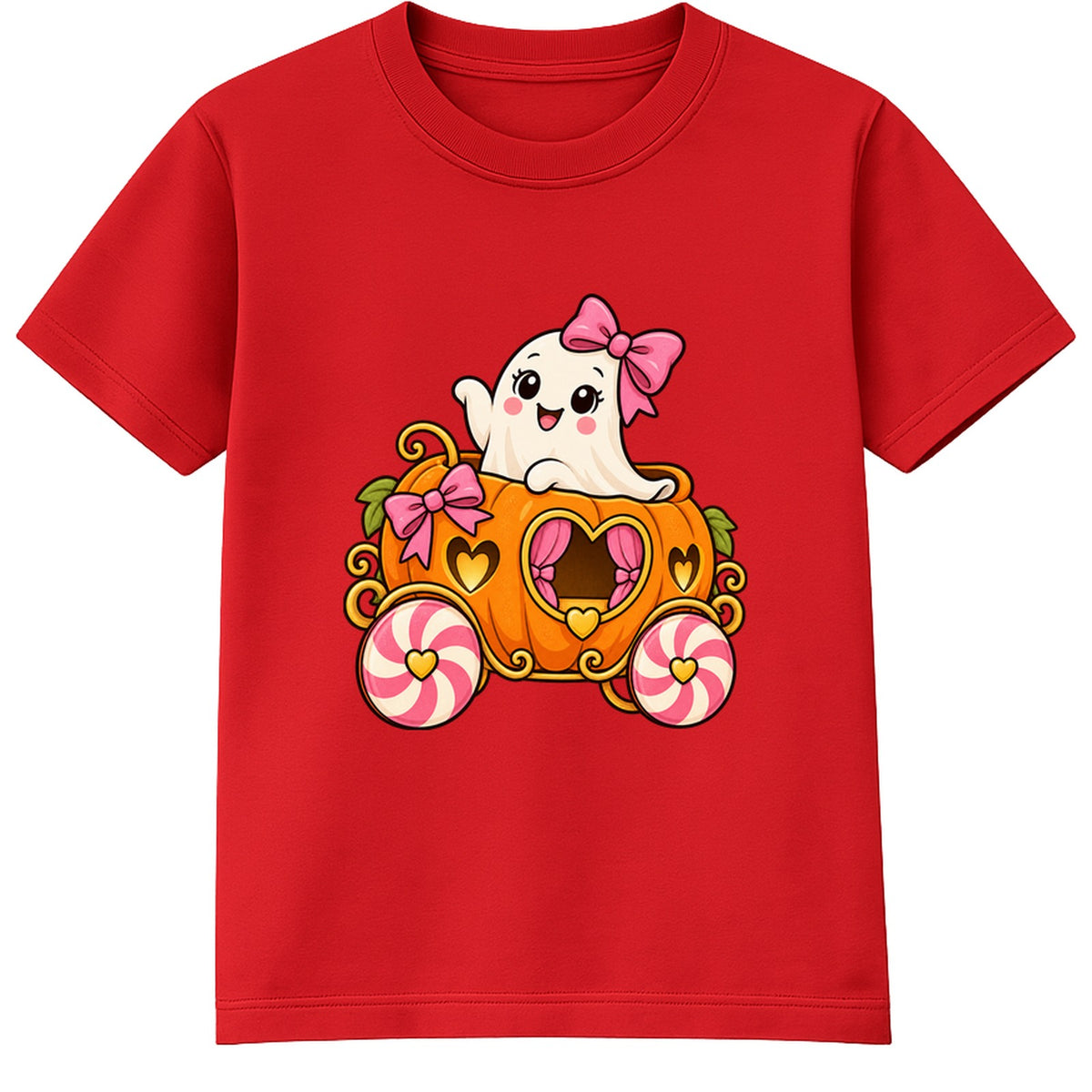 Bow Ghost kids Halloween t-shirt - Red