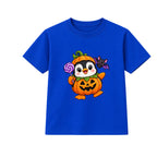 Pumpkin Penguin kids Halloween t-shirt - Blue