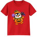 Pumpkin Penguin kids Halloween t-shirt - Red