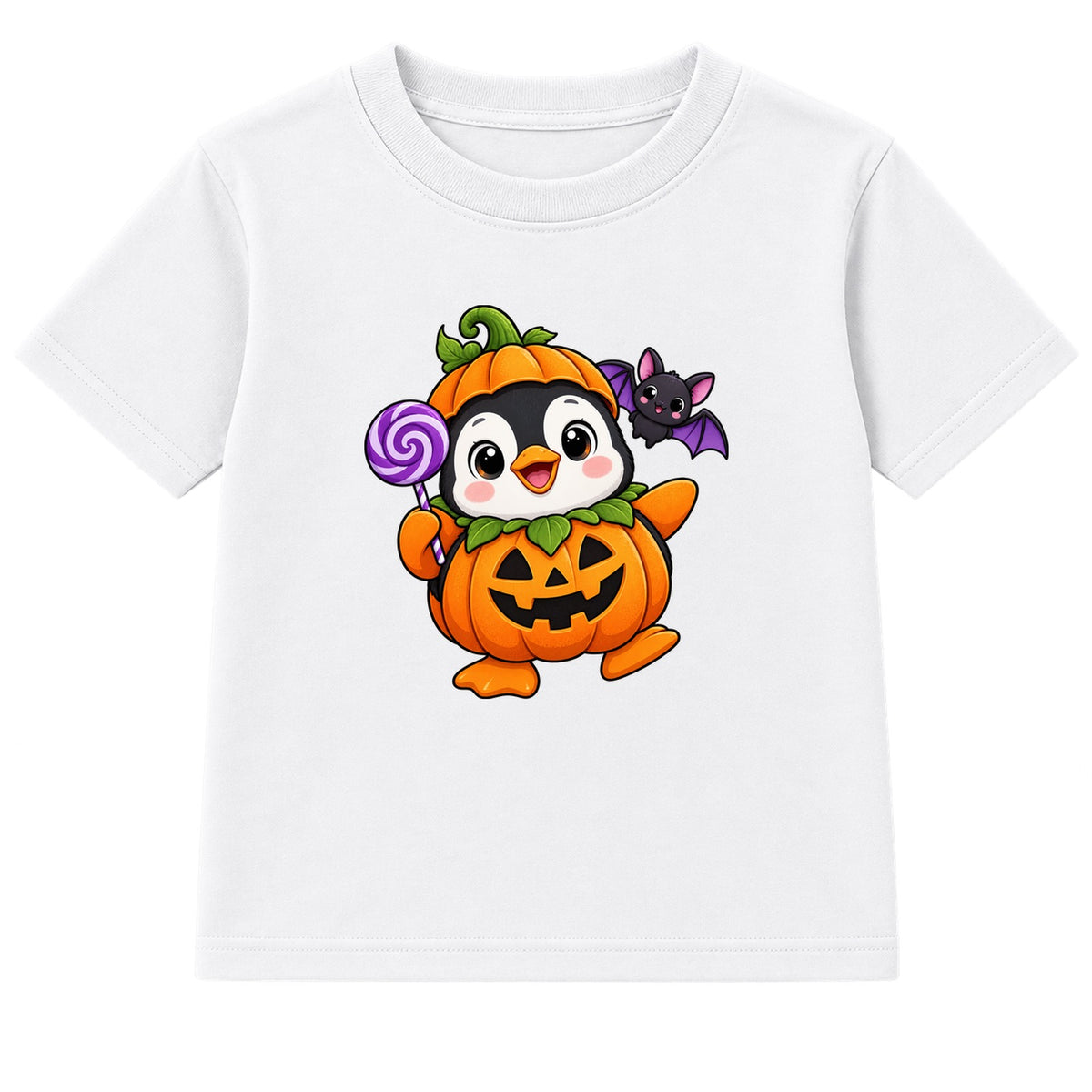 Pumpkin Penguin kids Halloween t-shirt - White