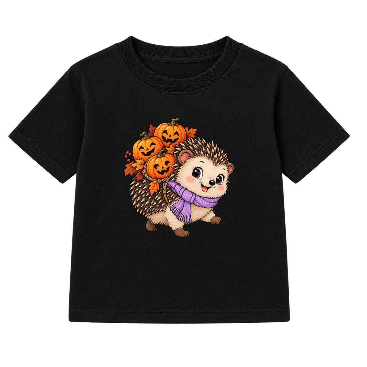 Lantern Hedgehog kids Halloween t-shirt - Black