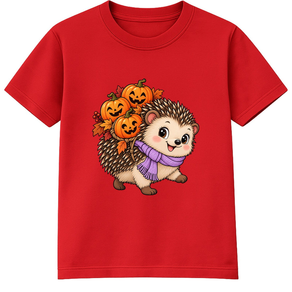 Lantern Hedgehog kids Halloween t-shirt - Red
