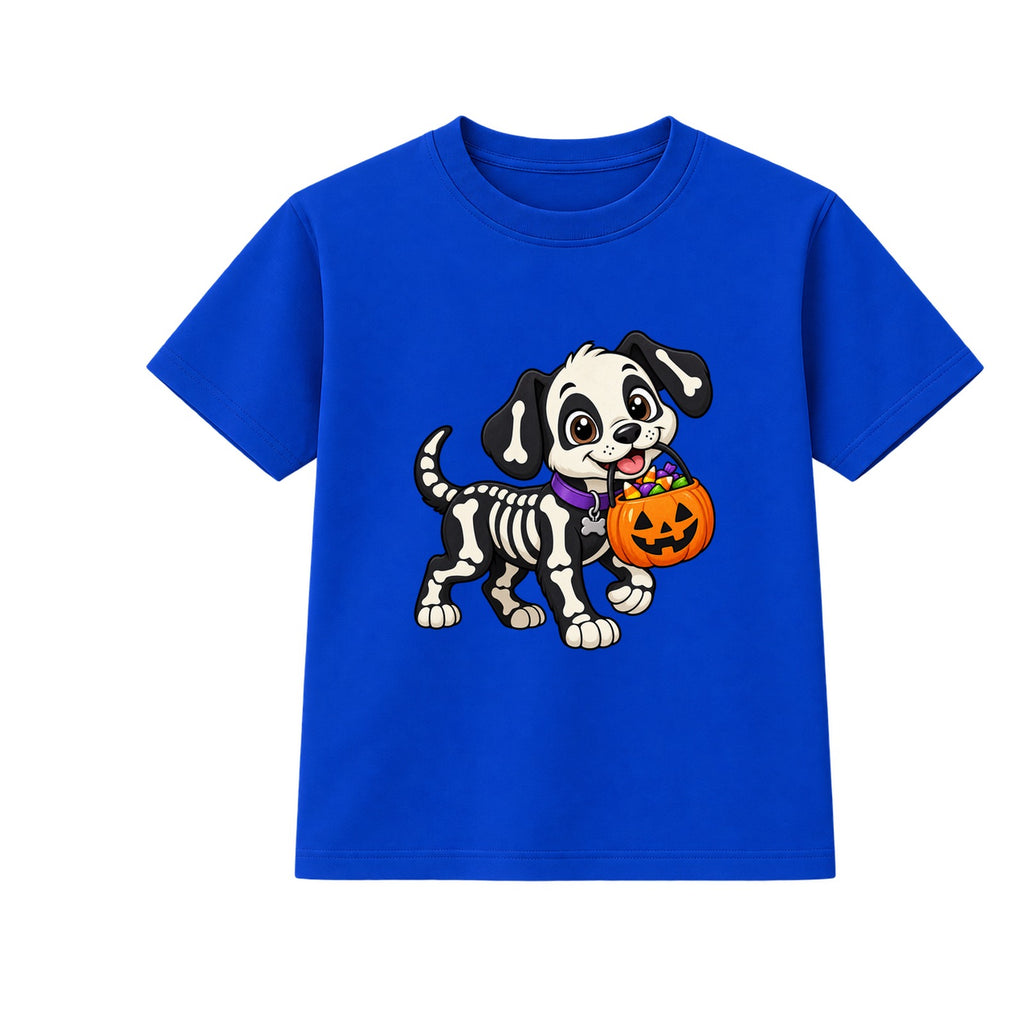 Skeleton Puppy kids Halloween t-shirt - Blue
