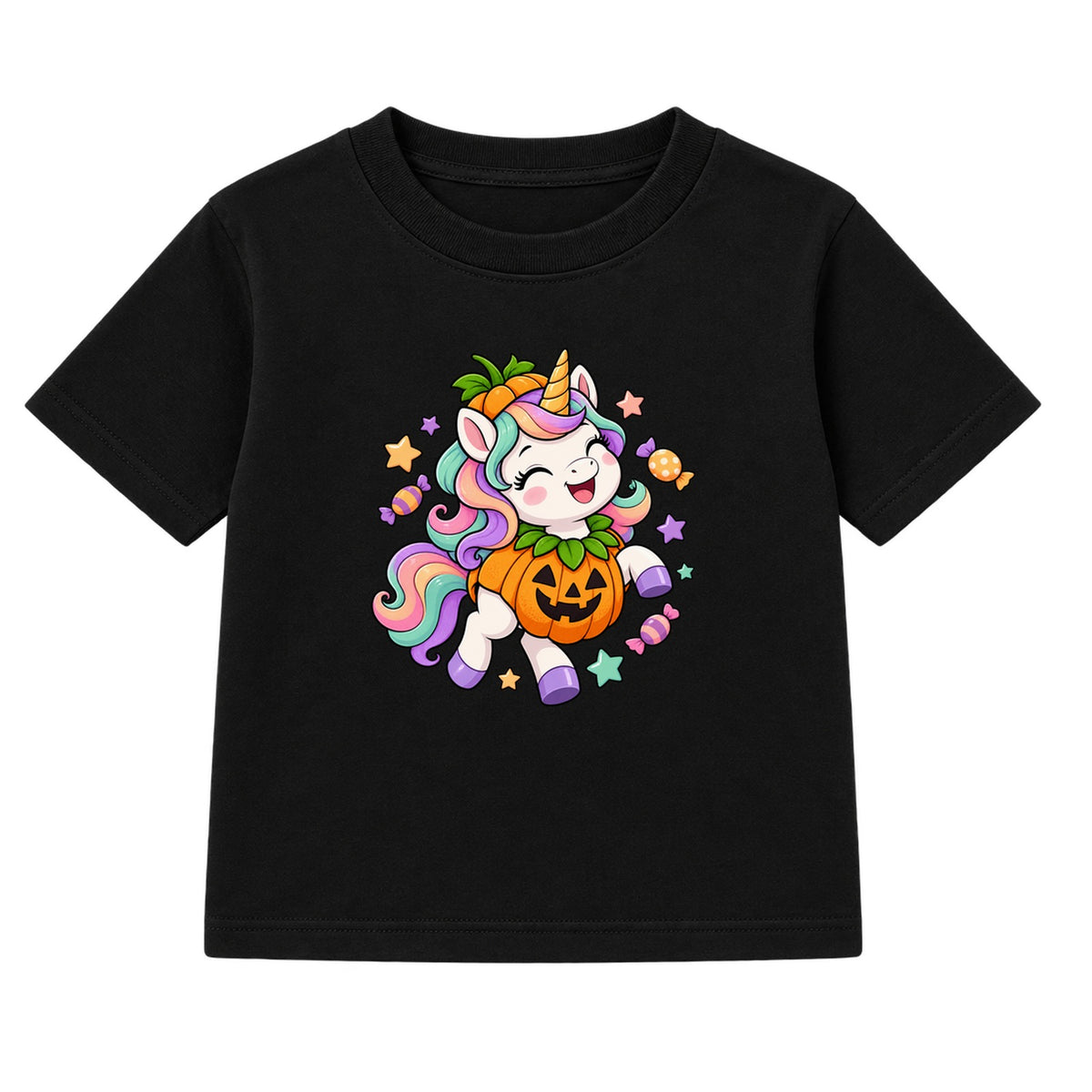Pumpkin Unicorn kids Halloween t-shirt - Black