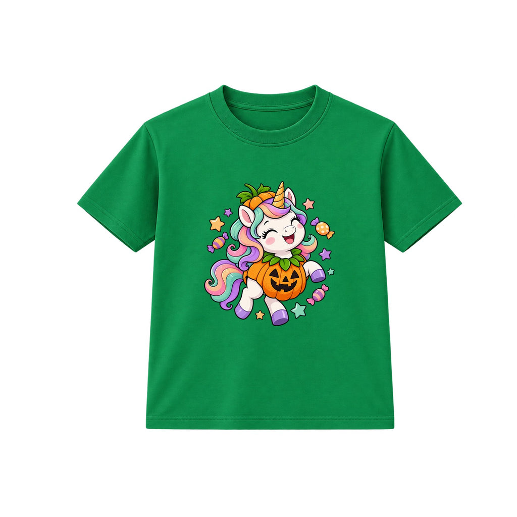 Pumpkin Unicorn kids Halloween t-shirt - Green