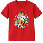 Pumpkin Unicorn kids Halloween t-shirt - Red