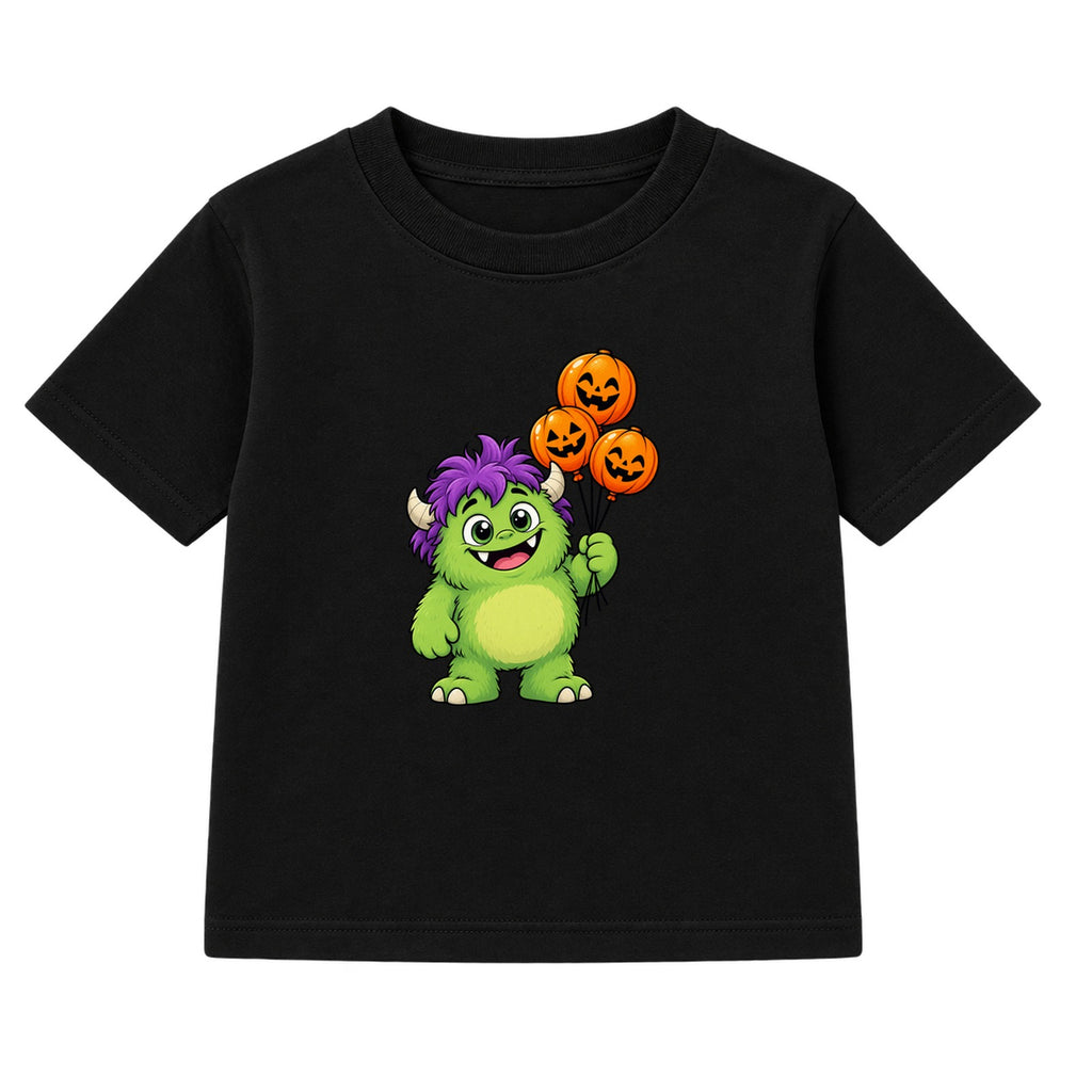 Friendly Green Monster kids Halloween t-shirt - Black