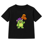 Friendly Green Monster kids Halloween t-shirt - Black