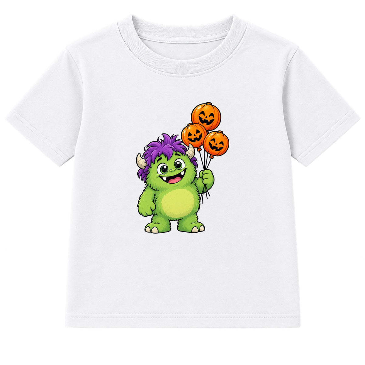 Friendly Green Monster kids Halloween t-shirt - White