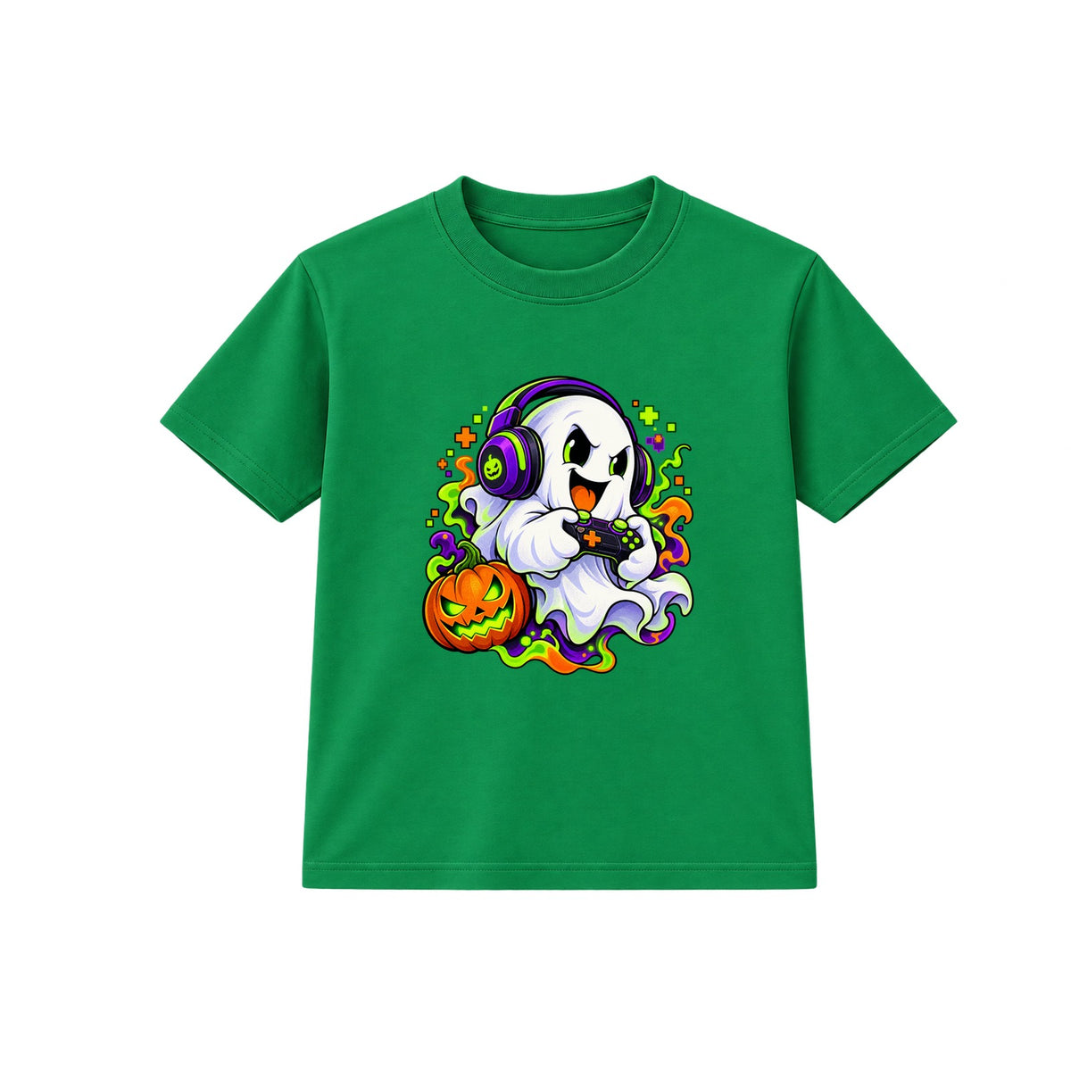 Ghost Gamer kids Halloween t-shirt - Green