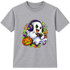 Ghost Gamer kids Halloween t-shirt - Heather Grey
