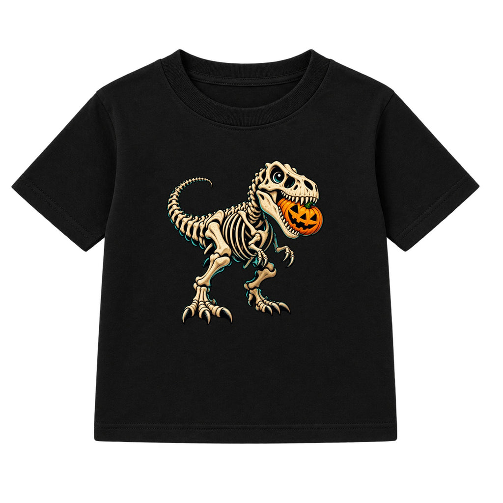 Skeleton T-Rex kids Halloween t-shirt - Black