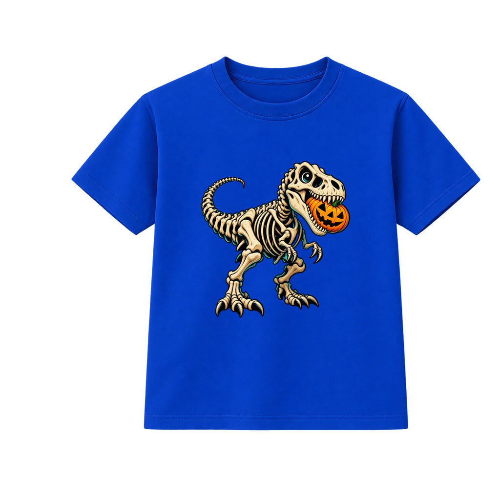 Skeleton T-Rex kids Halloween t-shirt - Blue