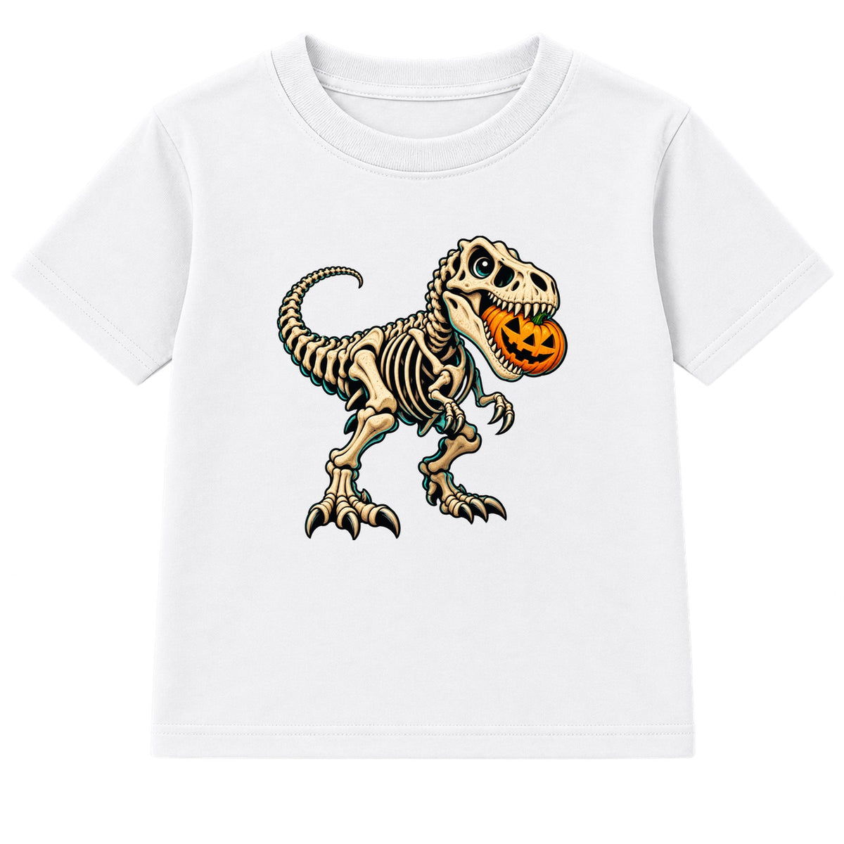 Skeleton T-Rex kids Halloween t-shirt - White