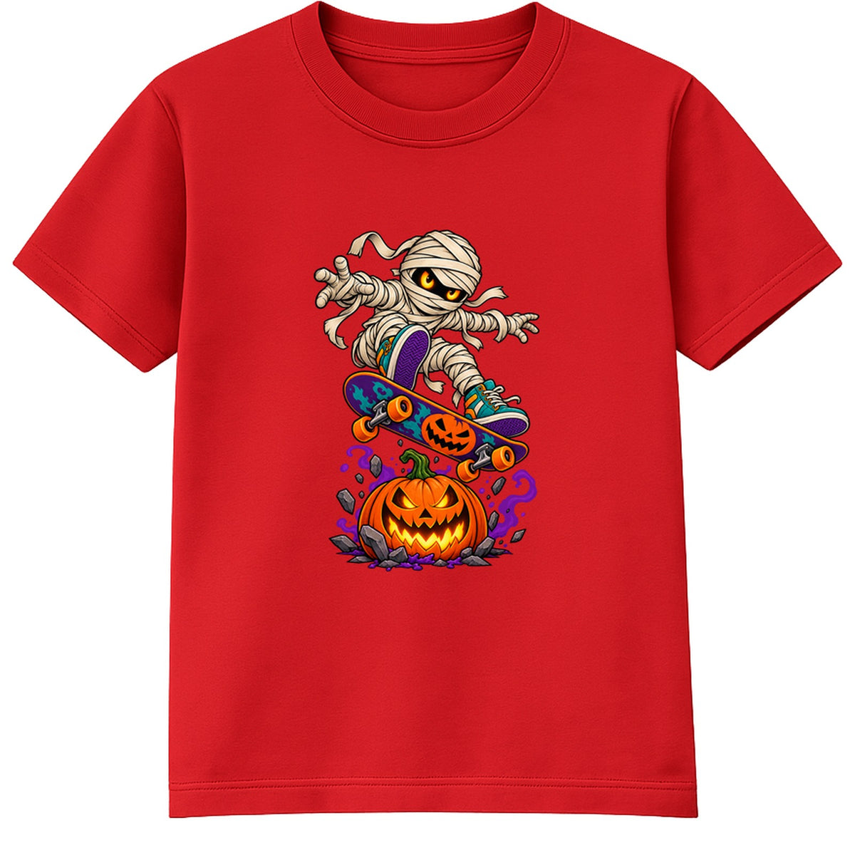 Skate Mummy kids Halloween t-shirt - Red