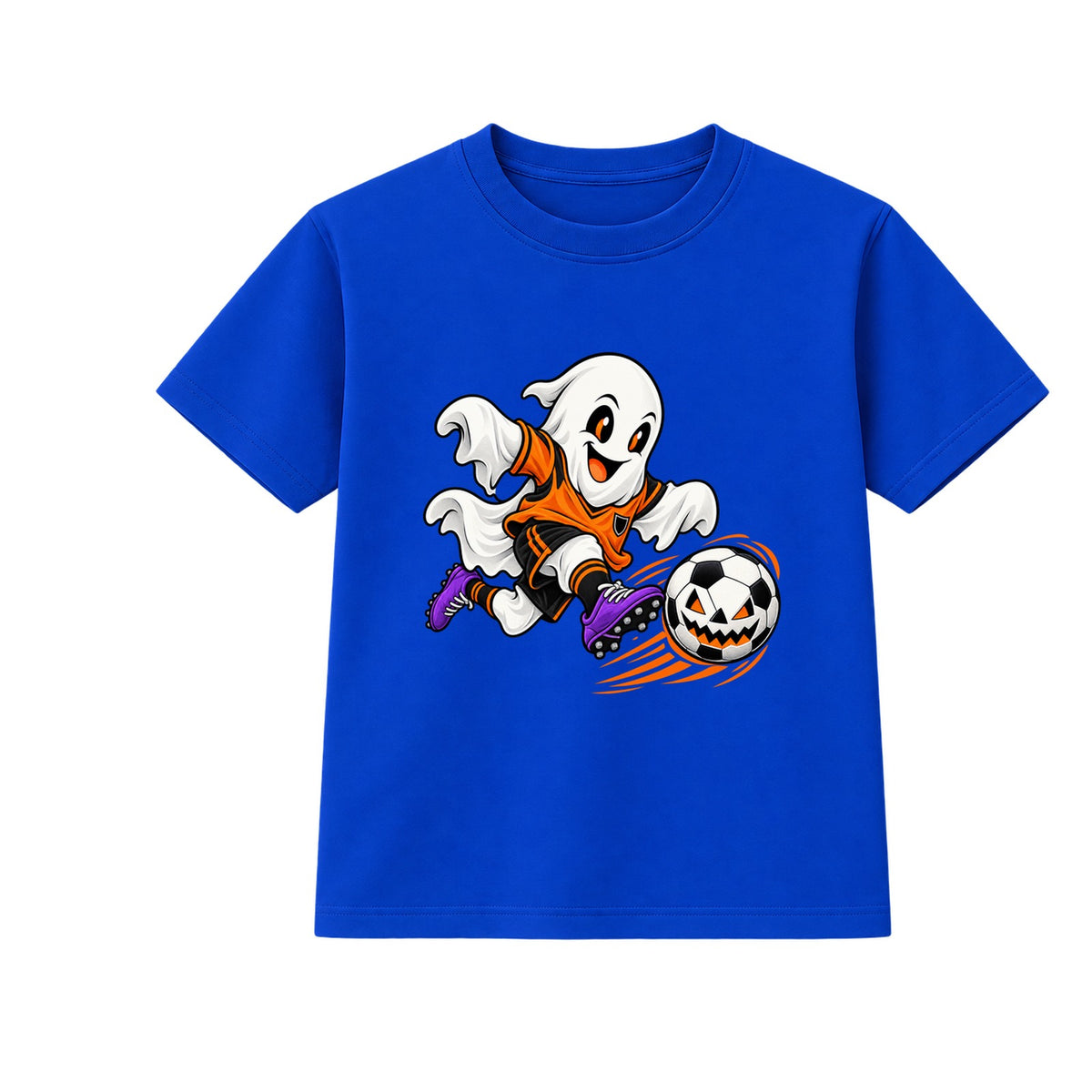 Ghost Footballer kids Halloween t-shirt - Blue