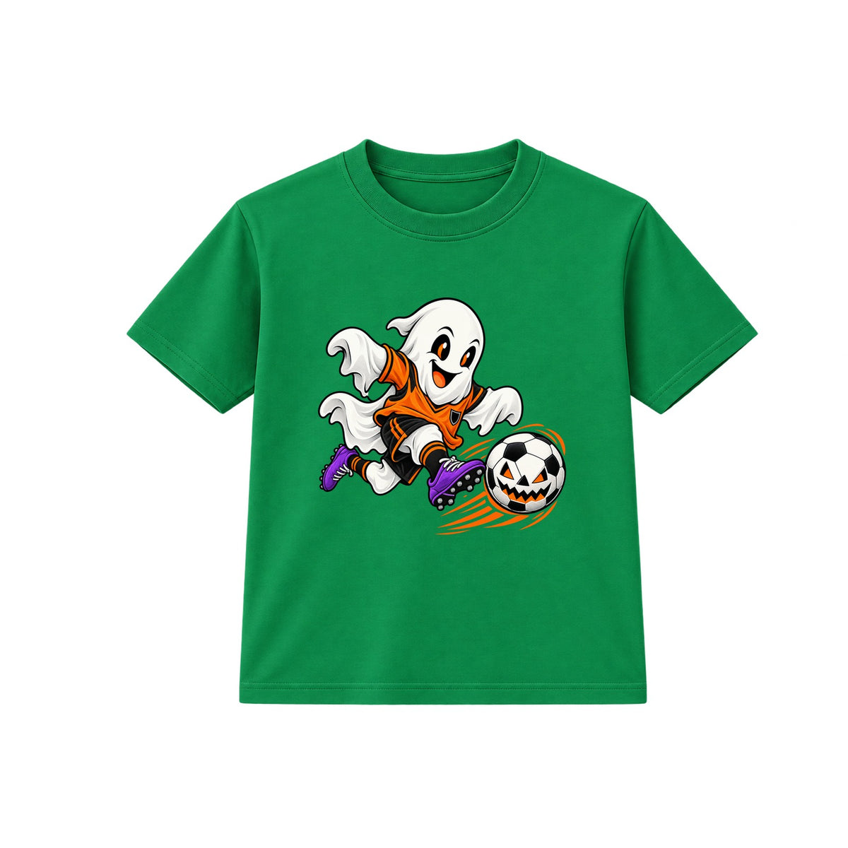 Ghost Footballer kids Halloween t-shirt - Green