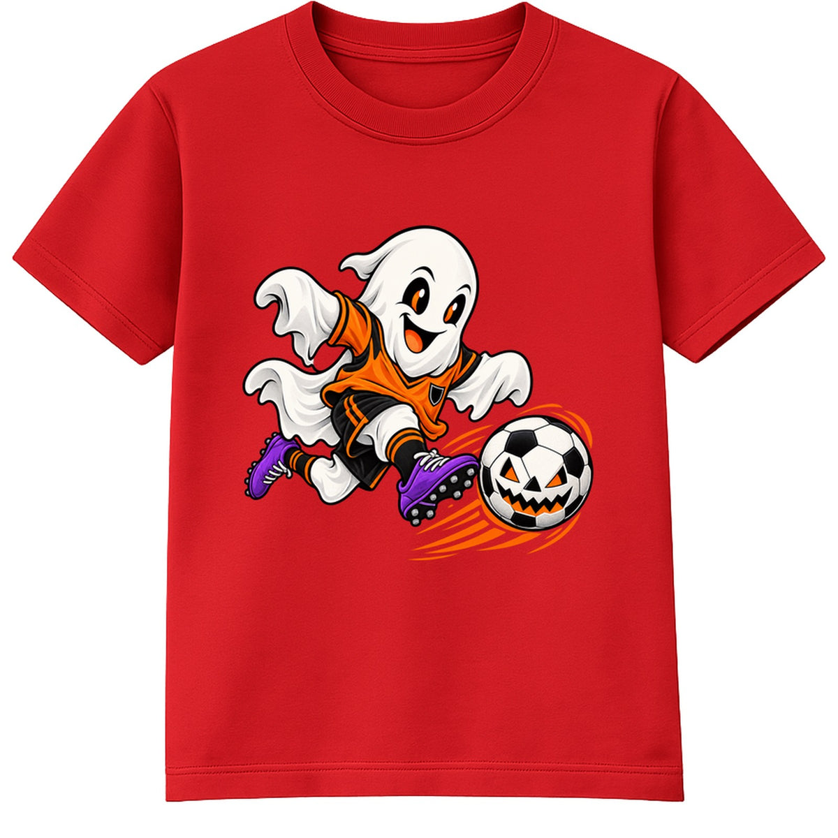 Ghost Footballer kids Halloween t-shirt - Red