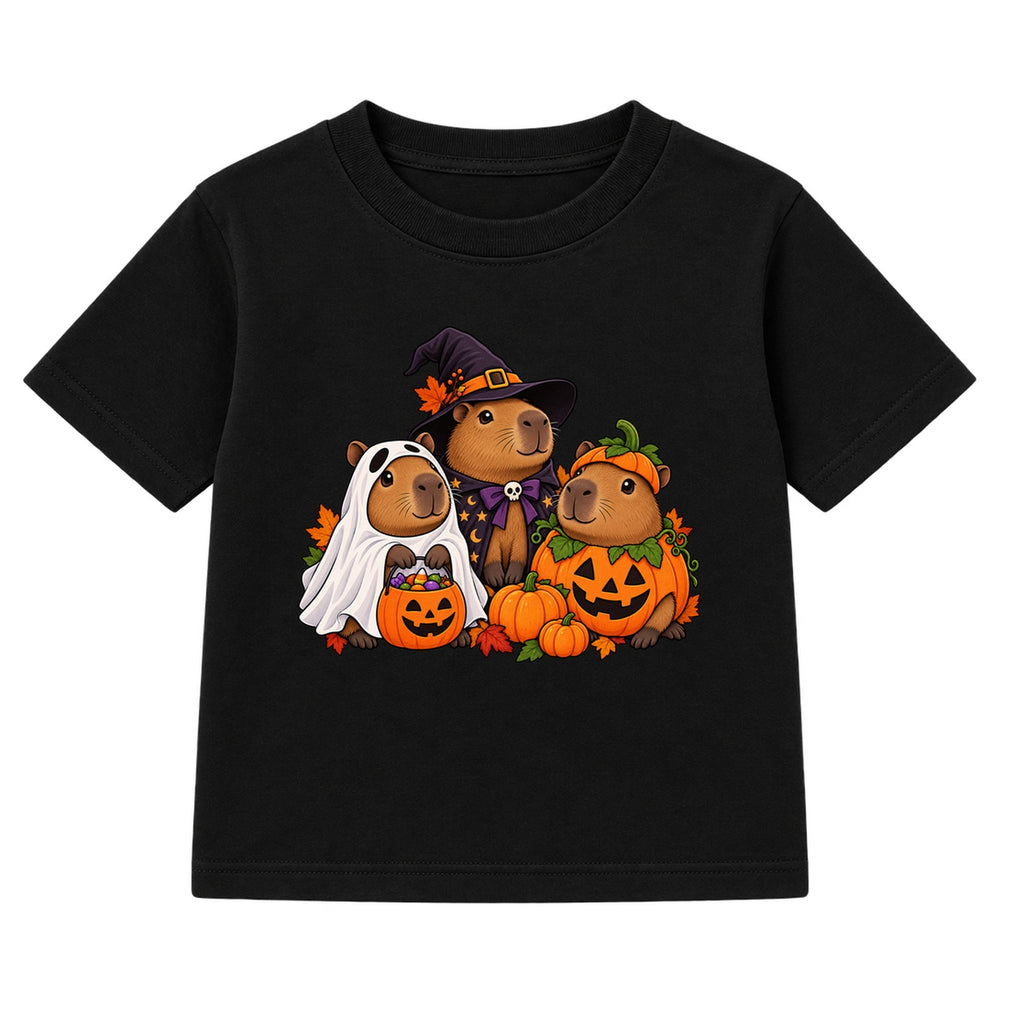 Capybara Costume Crew kids Halloween t-shirt - Black